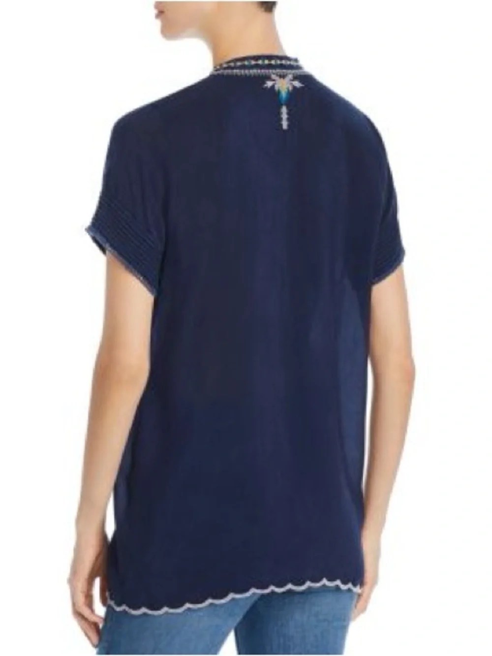 JOHNNY WAS RAINA FLORAL EMBROIDERY PINTUCKED TOP - Picture 16 of 16